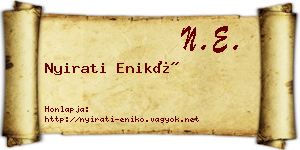 Nyirati Enikő névjegykártya